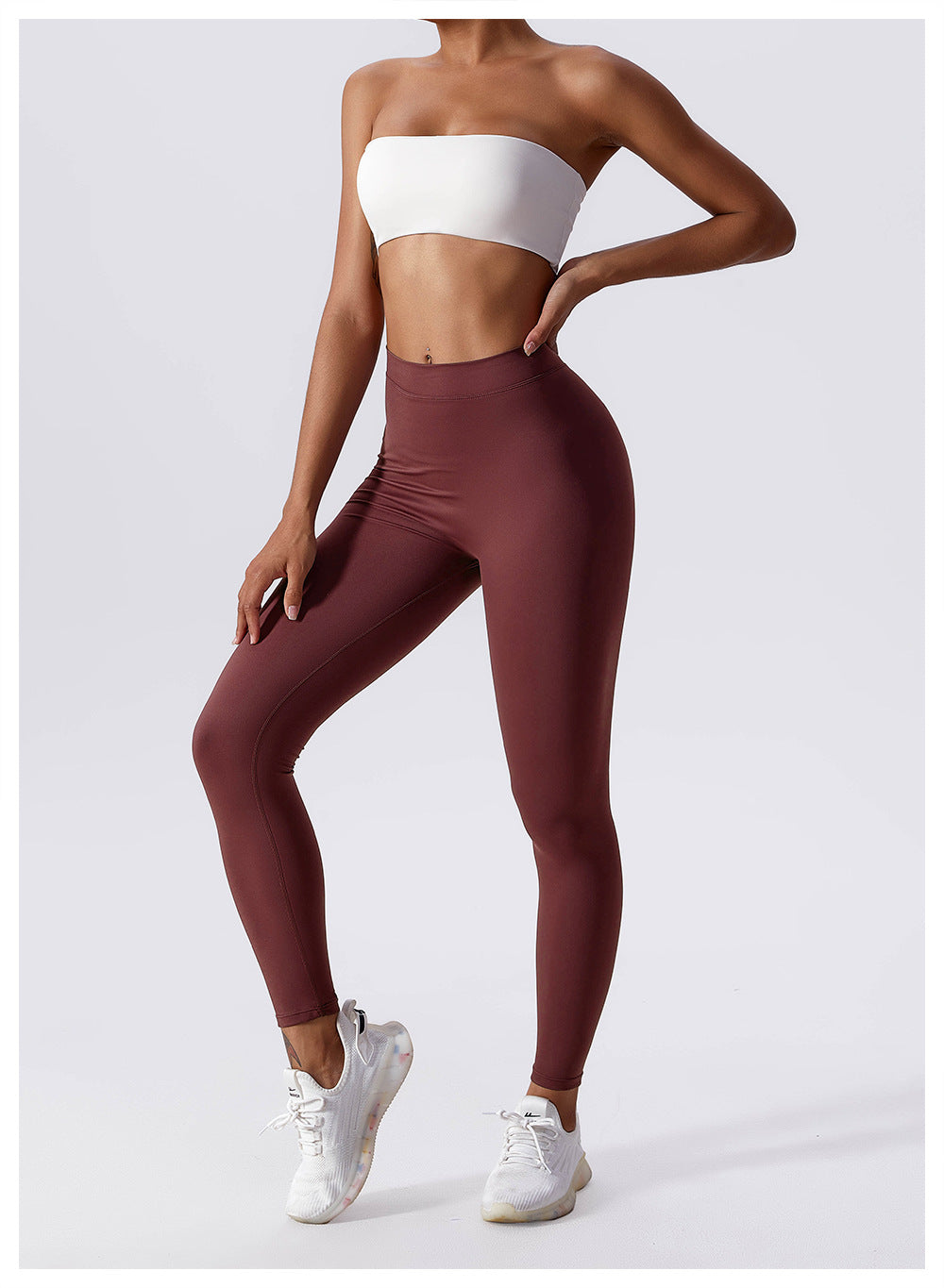 Pleated V-shaped Back Leggings