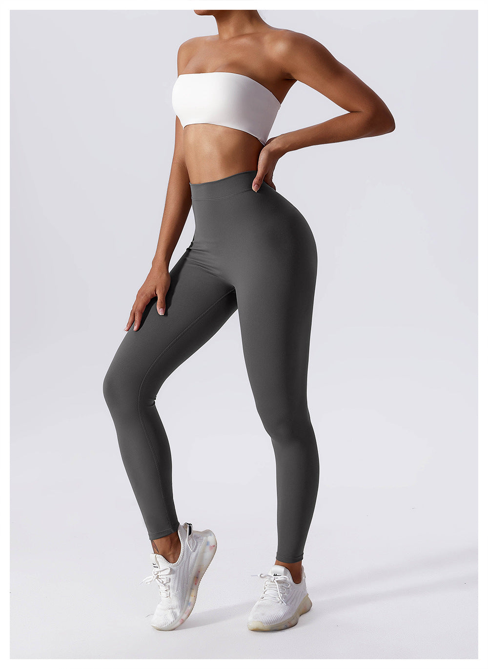 Pleated V-shaped Back Leggings