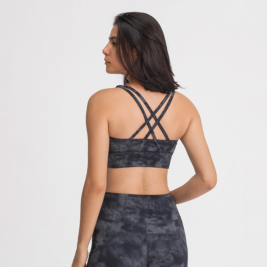 Cross back sports bra