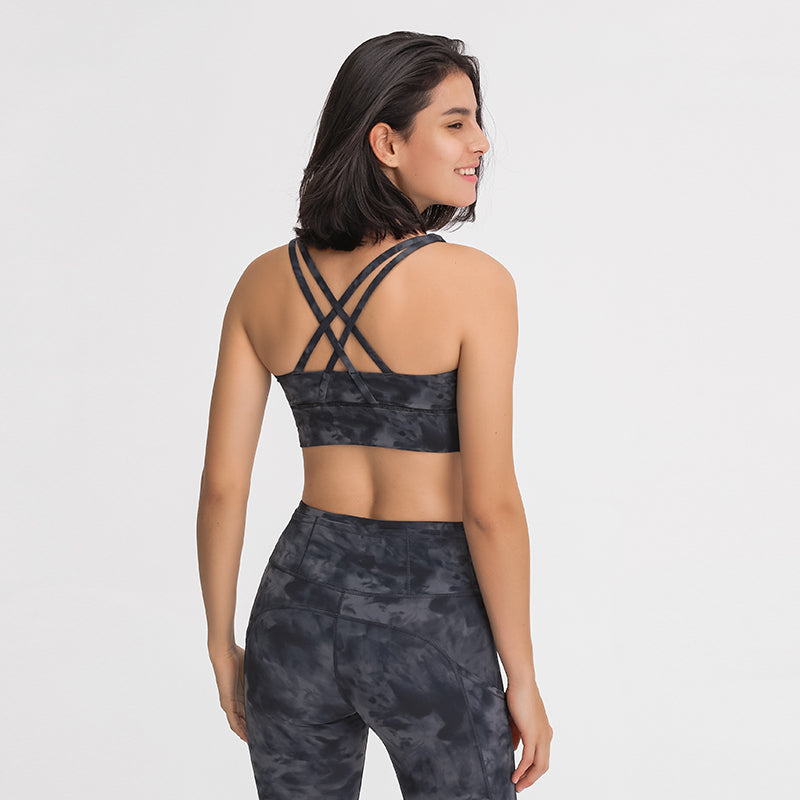 Cross back sports bra